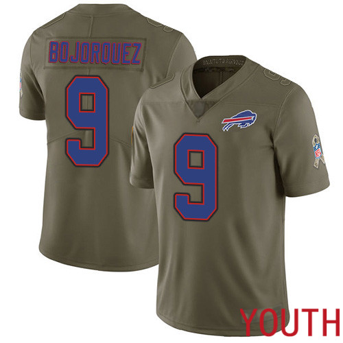 Youth Buffalo Bills #9 Corey Bojorquez Limited Olive 2017 Salute to Service NFL Jersey